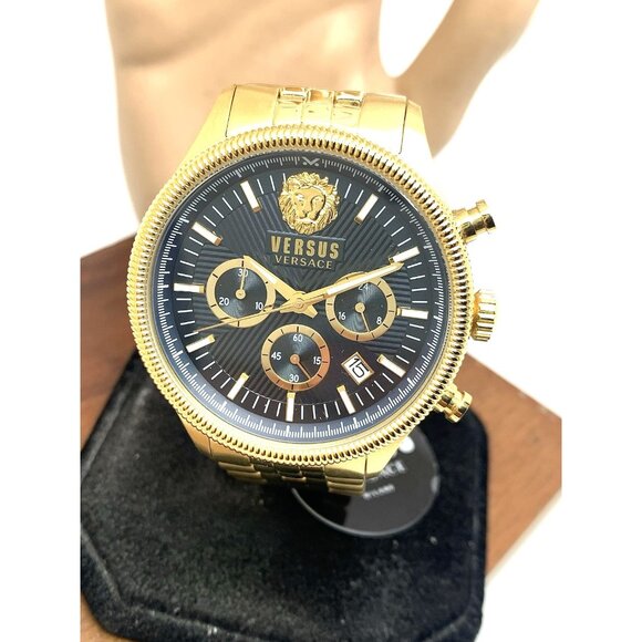 Versus by Versace Men's Watch VSP971021 Chronograph Quartz Gold Steel 45mm - Picture 1 of 14